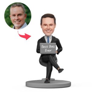 best boss bobblehead india custom figure sitting at desk with engraved text gift