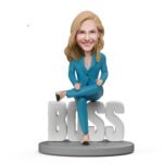 Domineering lady boss bobblehead India with engraved World Best Boss text