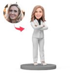 lady boss white suit bobblehead india personalised gift for boss day