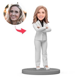 lady boss white suit bobblehead india personalised gift for boss day