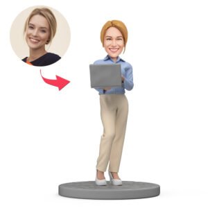 custom female boss bobblehead india gift with laptop for bosss day