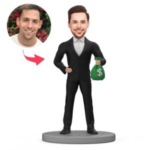 rich boss bobblehead india custom figurine with money bag perfect bosss day gift