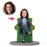 lady boss throne bobblehead india custom gift for bosses day celebration