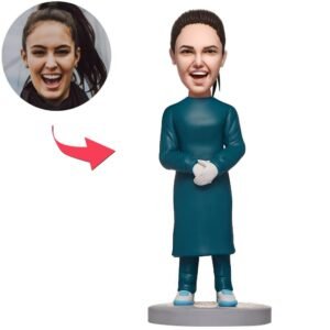 female doctor bobblehead india custom operating room figurine with engraved name