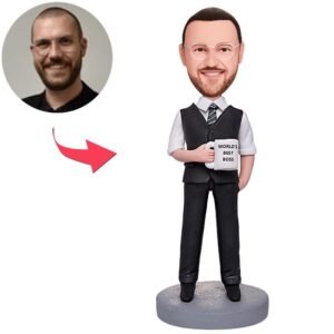 worlds best boss bobblehead india custom businessman holding water glass