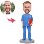 male doctor bobblehead india personalised with notebook and engraved name